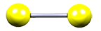 3d model of a fluorine molecule.